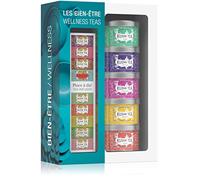 Kusmi Tea - Set of 5 Wellness Miniatures with Tea Infuser - Flavoured Tea and Herbal Tea Assortment - Detox Tea, BB Detox, Boost, Sweet Love and Infusion Be Cool - Metal Tea Boxes 5x25gr