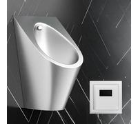 KUSOLE Commercial Men's Urinal, 304 Stainless Steel Urinal, Fully Automatic Sensor Urinal, Male Urinal in Toilet, Suitable for Hotels, Restaurants and Schools. Silver