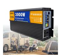 KUSOLE Power Inverter 3000 Watt Pure Sine Wave 72V DC to 110V/220V AC Converter for Family RV Vehicles Off-Grid Solar with AC Outlets LCD Display 72V-110V