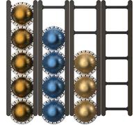 KUSOVILI Adhesive Coffee Pod Holder for Nespresso VertuoLine, Holds 20 Capsules - Wall or Cabinet Mounted Coffee Capsule Rack with Strong 3M Adhesive Strips, Vertical or Horizontal Mount