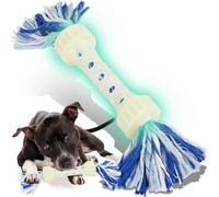 KUSSGLVCK Indestructible Dog Rope Toy for Aggressive Chewers | Glow-in-The-Dark Tug of War Toy for Medium/Large Breeds | Durable TPR & Cotton Rope Chew Teething Fetch Toy