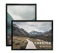 Kusso Black Poster Frame 16x20 / 40x50cm Black Frame with Acrylic Front 20mm Wide Frame Moulding Lightweight Chester Series