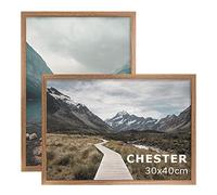 Kusso Natural Poster Frame 12x16 / 30x40cm Natural Frame with Acrylic Front 20mm Wide Frame Moulding Lightweight Chester Series