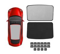 KUST Black Sunshade Roof for Tesla Model Y 2021-2025 (Not fit for Model Y Juniper) - Magnetically Connected Sunroof Cover - Interior Accessories for Tesla - Block UV Rays - Full Set 2PCS
