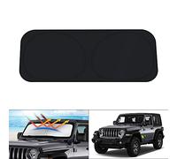 KUST Windshield Sunshade for 2018 2019 2020 2021 Jeep Wrangler JL&2020-2021 Jeep Gladiator JT Window Sun Shade Foldable Sun Visor Protector Blocks UV Rays Keep Your Car Cool