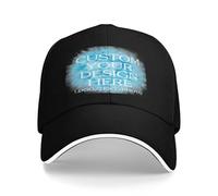 Kustima Custom Baseball Caps Personalised for Men & Women, Design Your Own Trucker Cap, Add Logo, Picture or Text, Black Mesh Cap, Adjustable Dad Hat, Mens Hats and Hats UK