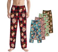 Kustima Custom Pyjama bottoms,personalised lounge wear Add Your Face or Photo,Customized Funny pyjamas Personalized Pajama Bottoms for Men & Women - With Photo Text for a Fun Custom Gift
