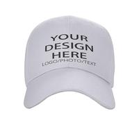 Kustima Personalised Cap Custom Baseball Caps for Men & Women, Design Your Own Trucker Cap with Logo/Photo/Text, Adjustable Mesh Sun Hat for Sports, Running, Dad Hats, Running Golf Hats White