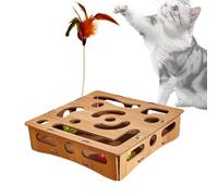 Kustimantu CAT Interactive Toys, Cat Toys Interactive, Kitten Maze Toy, Wooden Puzzle Game Enrichment Provides Fun Boredom Relief Maze Box Game for Intelligent Cats