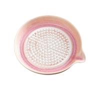 Kustimantu Garlic Grater Plate, Ceramic Handmade with Gradient Glaze, Smooth, Multifunctional Garlic Grating Bowl for Cheese, Chocolate, Onion, Fruit, Ginger, Spices