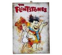 KUSTOM ART Animated Television Series Picture of the 60's The Ancestors The Flintstones Laser Print on MDF Wood 25 x 18 cm