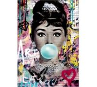 KUSTOM ART Audrey Hepburn Hollywood Famous Actors Series Wall Art Print on Coated Paper 40 x 30 cm Without Frame