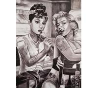 KUSTOM ART Audrey Hepburn Marilyn Monroe Decorative Wall Poster Art Print on Coated Paper 40 x 30 cm Without Frame