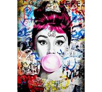 KUSTOM ART Audrey Hepburn Wall Art Print Art Print on Coated Paper 40 x 30 cm Without Frame