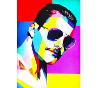 KUSTOM ART Decorative Wall Poster Large Series Rockstar Freddy Mercury Queen Pop Art Version Art Print on Coated Paper 40 x 30 cm Without Frame