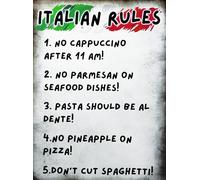 KUSTOM ART Decorative Wall Poster Quotes and Aphorisms Italian Rules Italian Rules Art Print on Coated Paper 40 x 30 cm Without Frame