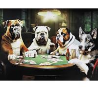 KUSTOM ART Decorative Wall Poster Series Aristocratic Animals Dogs at Poker Table Art Print on Coated Paper 40 x 30 cm Without Frame