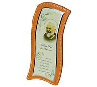 KUSTOM ART Image Ondina Padre Pio Laminated on Leather Double Layer 17x7cm