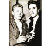 KUSTOM ART James Dean and Elvis Presley Decorative Wall Art Print on Vintage Art Paper 40 x 30 cm No Frame