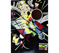 KUSTOM ART Kandinsky Famous Painters Series Wall Decorative Poster Black Background Art Print on Coated Paper 40 x 30 cm Without Frame