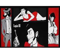 KUSTOM ART Lupin III Cartoon Series Wall Decorative Poster: Lupin, Goemon, Jigen, Fujiko Art Print on Coated Paper 42 x 30 cm Without Frame