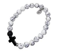 KUSTOM ART Religious Bracelet Saint Padre Pio and Cross White Colour Elegant and Resistant 800/TM1026