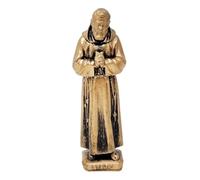 KUSTOM ART Santino Ornamental Ornament Religious Statue Saint Padre Pio from Pietralcina in Gold Metal Height 12 cm