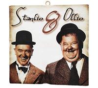 KUSTOM ART Vintage Style Canvas Painting Stan Laurel & Oliver Hardy Collectible Wood Print