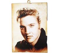 KUSTOM ART Vintage Style Picture Elvis Presley Print on Wood 10X15 cm
