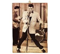 KUSTOM ART Vintage Style Square Picture Series Famous Actors Elvis Presley Rock 'n Roll Print on Wood 18x25 cm.