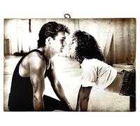 KUSTOM ART Wall Picture Series Famous Hollywood Actors Patrick Swayze and Jennifer Grey (Dirty Dancing - Prohibited Dances) Print on Wood 25 x 18 cm