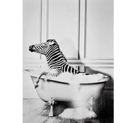 KUSTOM ART Zebra Animal Series Wall Decorative Poster Bath Art Print on Coated Paper 40 x 30 cm Without Frame