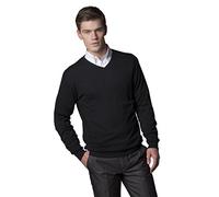 Kustom Kit Arundel V Neck Long Sleeve Mens Sweater - Black, Navy - Graphite - L