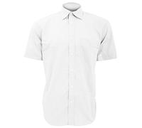 Kustom Kit Business Shirt - Mens Short Sleeve, Classic Collar, White, 17.5 inch