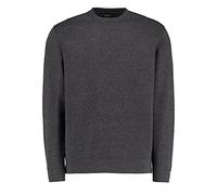 Kustom Kit Klassic Knitted Sweatshirt, Dark Grey Marl, Self Fabric Cuffs, Size S