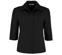 Kustom Kit Ladies 3/4 Sleeve Continental Blouse Black 14