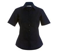 Kustom Kit Ladies Black Poplin Shirt with Fitted Style, Size 16, Cotton Blend