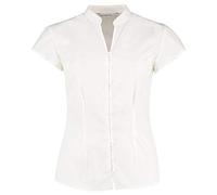 Kustom Kit Ladies Cap Sleeve V Neck Tailored Continental Blouse White 14