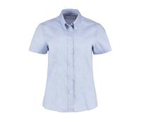 Kustom Kit Ladies Corporate Oxford Shirt, Fitted, Button Down Collar, Light Blue, Size 14