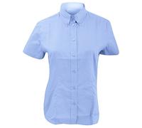 Kustom Kit Ladies Corporate Oxford Shirt, Fitted, Button Down Collar, Light Blue, Size 14
