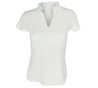 Kustom Kit Ladies Corporate Short Sleeve V-Neck Mandarin Collar Top (8-10) (White)