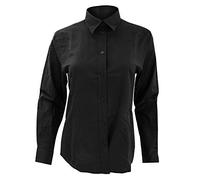 Kustom Kit Ladies Oxford Shirt Black Size 10 with Fused Collar and Adjustable Cuffs