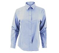 Kustom Kit Ladies Oxford Shirt Light Blue Size 12 with Fused Collar and Adjustable Cuffs