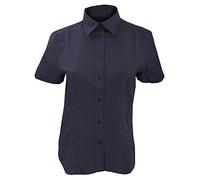 Kustom Kit Ladies Oxford Short Sleeve Shirt French Navy Size 14