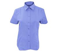 Kustom Kit Ladies Workwear Oxford Short Sleeve Shirt (10) (Italian Blue)
