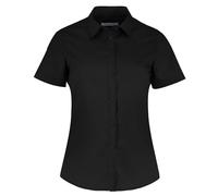 Kustom Kit Ladies Poplin Tailored Short-Sleeved Shirt Black 6 UK