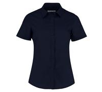 Kustom Kit Ladies Poplin Tailored Short-Sleeved Shirt Dark Navy 10 UK
