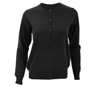 Kustom Kit Ladies Round Neck Cardigan Colour=Black Size=12