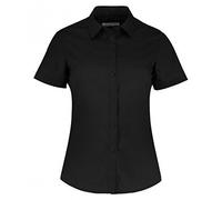 Kustom Kit Ladies Tailored Poplin Shirt, Easy Iron, Black, Size 12