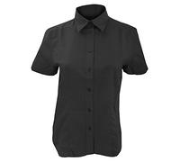 Kustom Kit Ladies Workwear Oxford Short Sleeve Shirt (10) (Black)